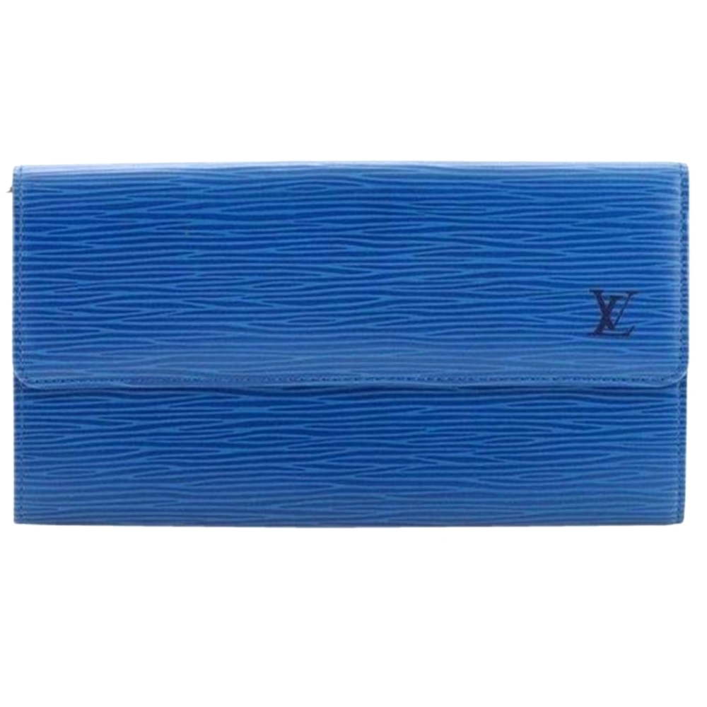 LOUIS VUITTON PORTE TRESOR BLUE EPI LEATHER LONG WALLET 💙💙